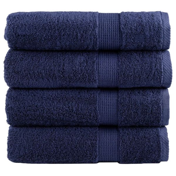 vidaXL Prémiové osušky SOLUND 4ks tmavomodré 100x150 cm 600 g/m2