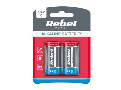 Batéria C (R14) alkalická REBEL Alkaline Power 2ks / blister BAT0063B