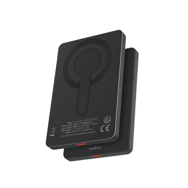 Maxlife bezdrôtová power banka MXPB-05 20W PD 5000 mAh magnetická čierna
