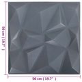 vidaXL Nástenné panely 48 ks 50 x 50 cm Diamond Šedý XPS Pena