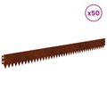 vidaXL Obrubník trávnika 50 ks 103 x 10 cm Oceľ Hrdzavý