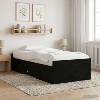 vidaXL Rám postele so skladom Čierny dub 80 x 200 cm Kompozitné drevo