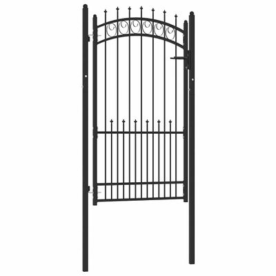 vidaXL Plotová brána EMMEN s hrotmi oceľ 104x134,5 cm čierna