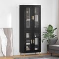 vidaXL Highboard Čierny dub 69,5 x 34 x 180 cm Kompozitné drevo