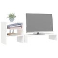 vidaXL Stojan na monitor biely 81x20x30 cm masívna borovica