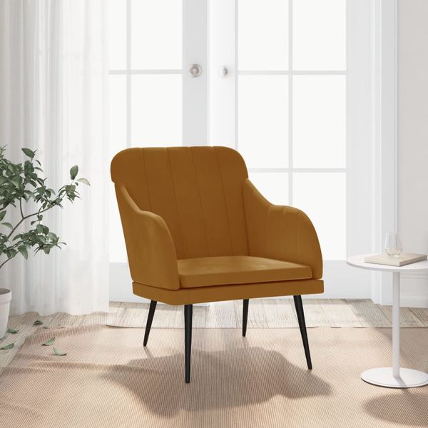 VidaXL Kreslo hnedé 63x76x80 cm zamat