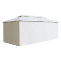 vidaXL Altánok so závesmi 600x298x270 cm, biely 180 g/m²