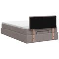 vidaXL Ottoman posteľ s matracom a LED Sivohnedá 120 x 190 cm Látka