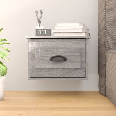 vidaXL Nástenný nočný stolík sivý dub sonoma 41,5x36x28cm