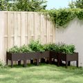 vidaXL Záhradný kvetináč s nohami hnedý 160x120x42 cm PP