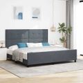 vidaXL Posteľ s pružinovým rámom Tmavo šedá 200 x 200 cm Zamat