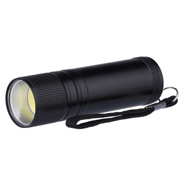 LED svítilna kovová EMOS P3894, 3W COB LED, na 3x AAA černá