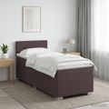 vidaXL Posteľ boxspring s matracom Tmavohnedá 80 x 200 cm Látka