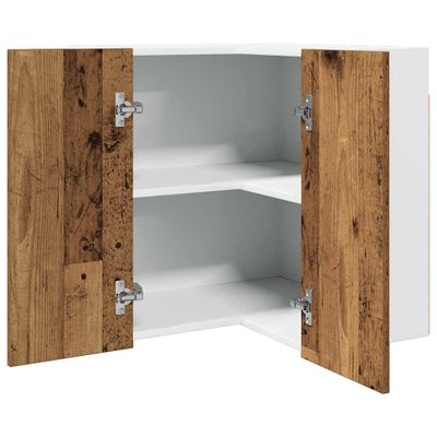 vidaXL Závesná rohová skrinka “Lyon” Old Wood 57x57x60 cm
