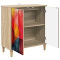 vidaXL Servírovacia skriňa HEESCH Sonoma 69 x 33 x 75 cm