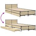 vidaXL Posteľný rám so zásuvkami dub sonoma 90x200 cm kompozitné drevo