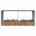 vidaXL Záhradná kôlňa na drevo zelená 330x92x153 cm galvanizovaná oceľ