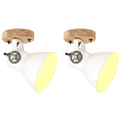 vidaXL Industriálne nástenné / stropné lampy 2 ks biele 20x25 cm E27