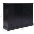 vidaXL Komoda s 10 zásuvkami čierna 113x30x79 cm drevená
