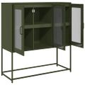 vidaXL Komoda olivovozelená 100,5x39x107 cm oceľ valcovaná za studena