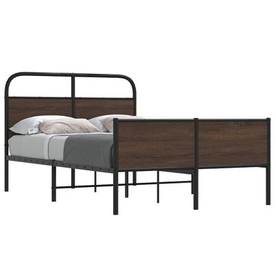vidaXL Posteľný rám bez matraca 140x190 cm hnedý dub kompozitné drevo