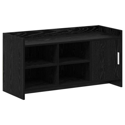 vidaXL Skriňa na topánky s úložiskom Čierny dub 100 x 39,5 x 51 cm