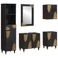 vidaXL Set kabinetov do kúpeľne 5 ks Čierna 62 x 33 x 58 cm