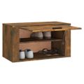vidaXL Nástenný botník dymový dub 70x35x38 cm borovicový masív