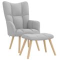 VidaXL relaxačné kreslo s podnožkou Cloud Grey