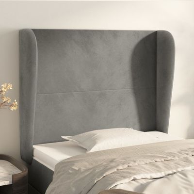 vidaXL Čelo postele so záhybmi bledosivé 83x23x118/128 cm zamat