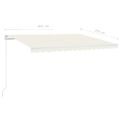 vidaXL Ručne zaťahovacia markíza s LED 400x350 cm krémová