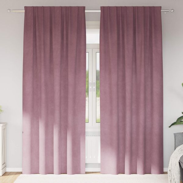 vidaXL Zatemňovacie závesy 2 pcs Tmavo ružová 140 x 225 cm Zamat