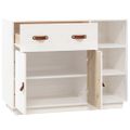 vidaXL Komoda biela 98,5x40x75 cm borovicový masív