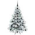 vidaXL Umelý vianočný stromček s 150 LED-i Biela 120 cm PE a PVC