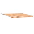 vidaXL Sklopná markíza Žltá a oranžová 400 × 300 cm Polyester