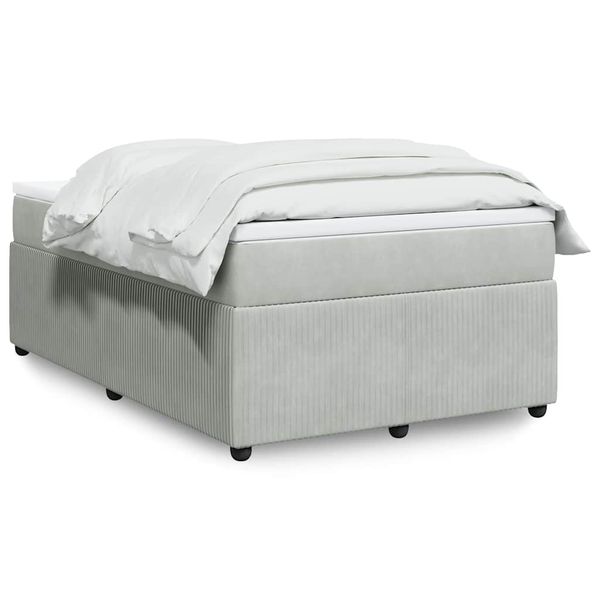 vidaXL Boxspring posteľ s matracom bledosivá 120x190 cm zamat
