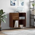 vidaXL Skrinka na platne hnedý dub 84,5x38x48 cm kompozitné drevo