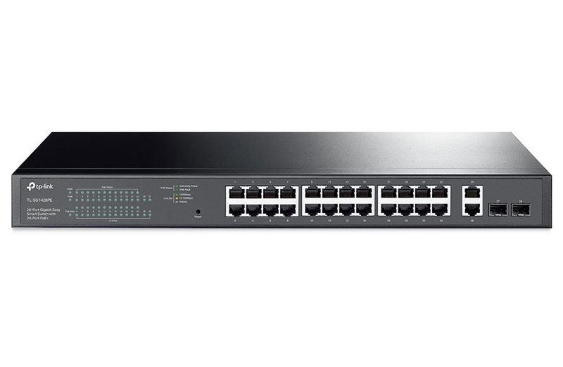TP-Link TL-SG1428PE 24xGb POE+ 250W, 2xGb nonPOE, 2xSFP rack switch