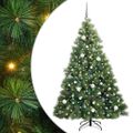 vidaXL Umelý vianočný stromček s 300 LED-i Zelená 180 cm PE a PVC