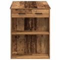 vidaXL Stolík so zásuvkou a policou staré drevo 102x62x77,5 cm