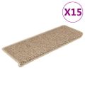 vidaXL Samolepiace nášľapy na schody sisal 15 ks 65x21x4 cm pieskové