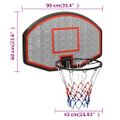 vidaXL Basketbalová doska čierna 90x60x2 cm polyetén