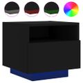 vidaXL Nočné stolíky s LED svetlami 2 ks čierne 40x39x37 cm