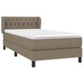 vidaXL Posteľný rám boxsping s matracom sivohnedý 90x200 cm látka