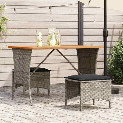 vidaXL záhradný stôl s doskou z akáciového dreva sivá 105x75x72 cm