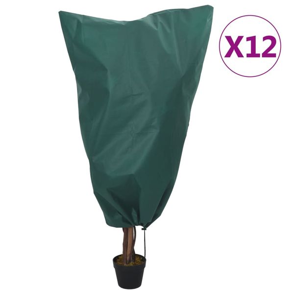vidaXL Flísové kryty na rastliny so šnúrkou 12 ks 70 g/m²  0,8x1,2 m