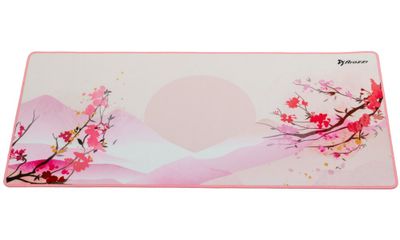 AROZZI ZONA Mousepad XL Sakura/ XL podložka na stůl/ 900x420x4 mm/ voděodolná Podložka pod myš, 900×420×4mm, mikrovlákno, protiskluzová guma, vodeodolná, bílo-ružová