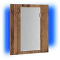 vidaXL LED zrkadlová skrinka staré drevo 40x12x45 cm kompozitné drevo