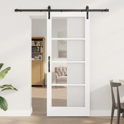 vidaXL Posuvné dvere ORKDAL Biela a čierna 83 x 202 cm