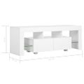 vidaXL TV skrinka s LED svetlami, vysoký lesk, biela 130x35x45 cm